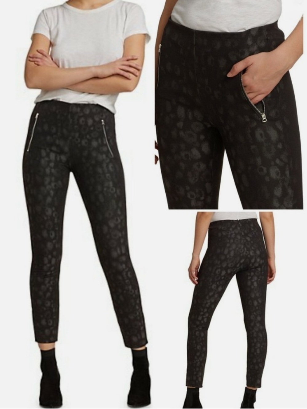 RAG & BONE SIMONE LEOPARD PRINT PENCIL PANT BACK ZIPPER MADE IN USA SZ 4 NWOT